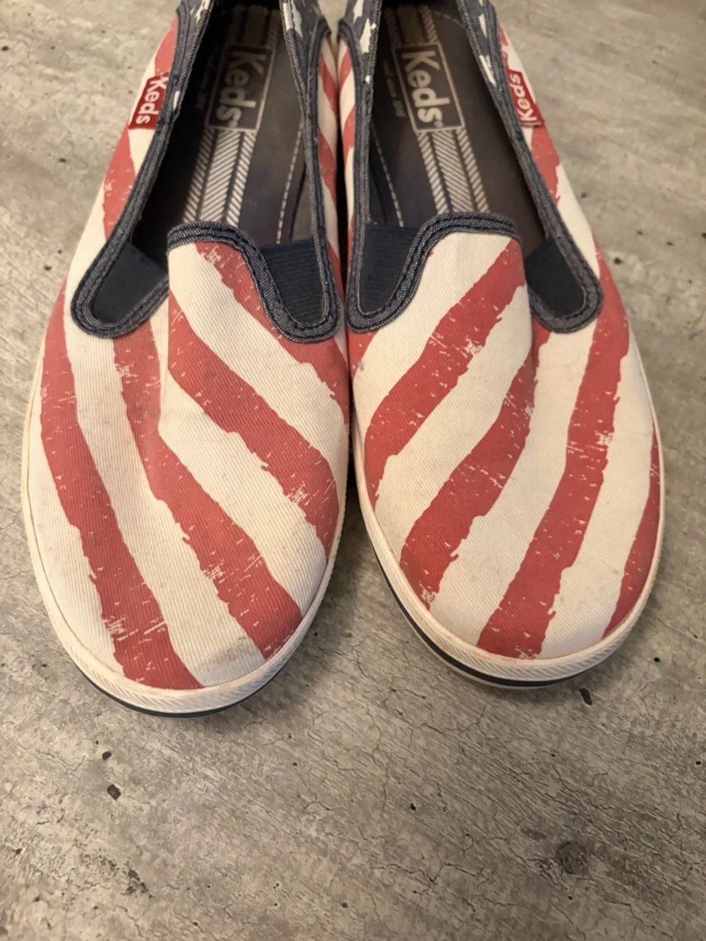 Keds Slip-On Flats in Red White & Blue Stars and Stripes Size 7.5